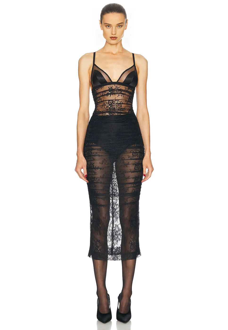 Suspender lace maxi dress supplier